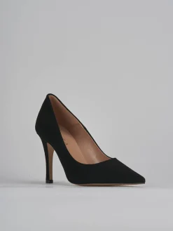 Décolleté tacco 9cm camoscio nero