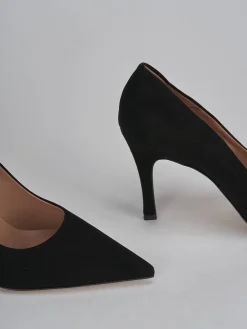 Décolleté tacco 9cm camoscio nero