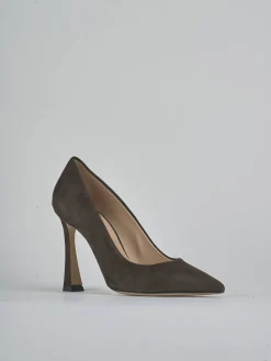 Décolleté tacco 9cm camoscio testa