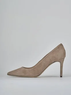 Décolleté tacco 7cm camoscio beige