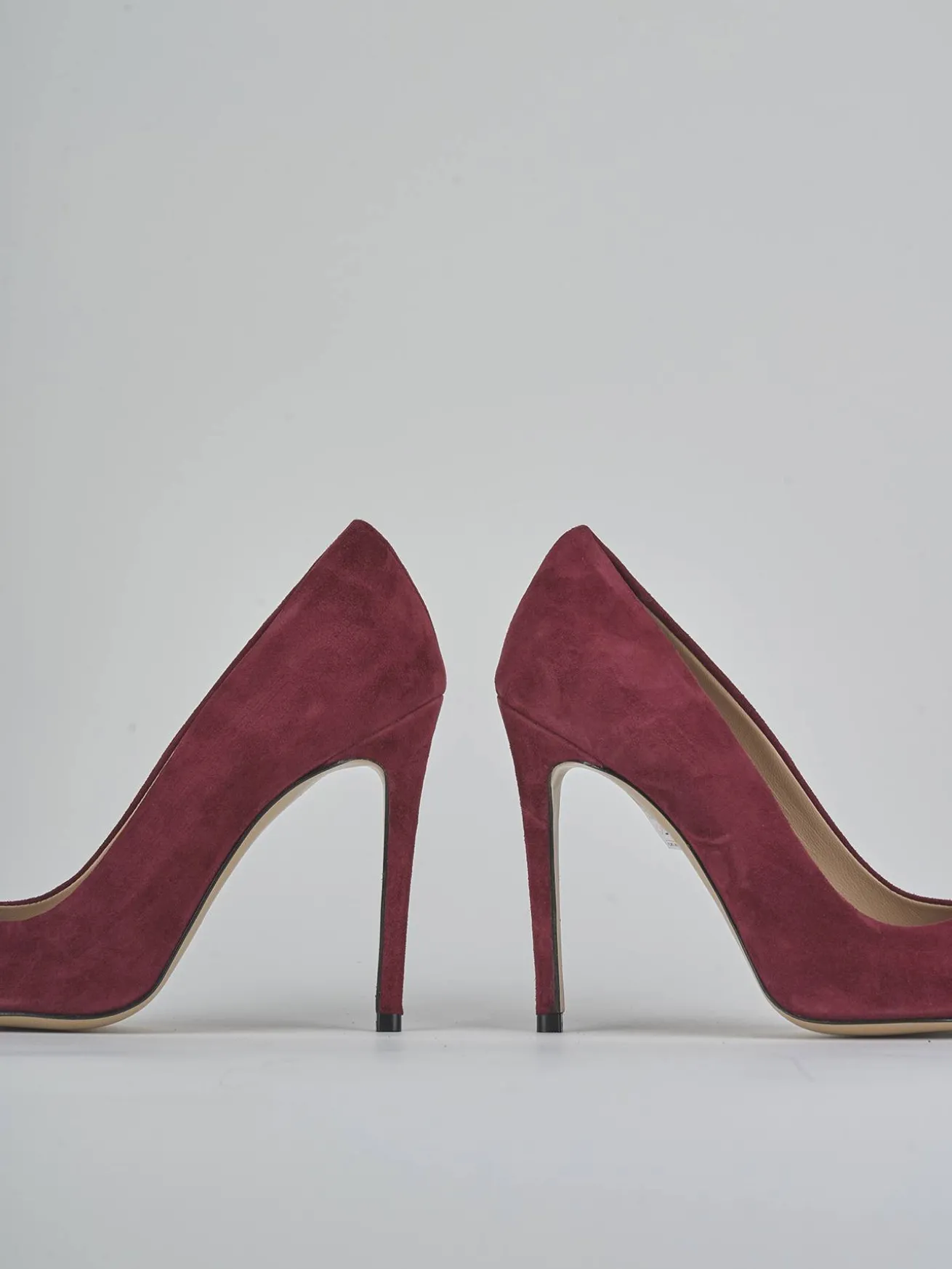 Décolleté tacco 10cm camoscio bordo'