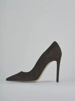 Décolleté tacco 10cm camoscio testa