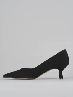 Décolleté tacco 5cm camoscio nero