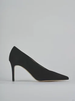 Décolleté tacco 7cm camoscio nero