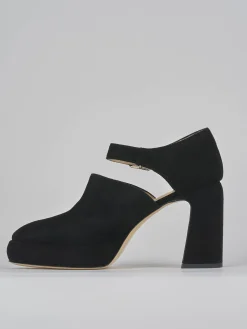 Décolleté tacco 9cm camoscio nero