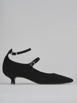 Décolleté tacco 3cm camoscio nero