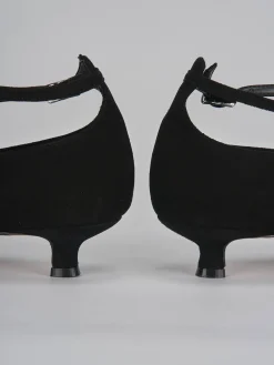 Décolleté tacco 3cm camoscio nero