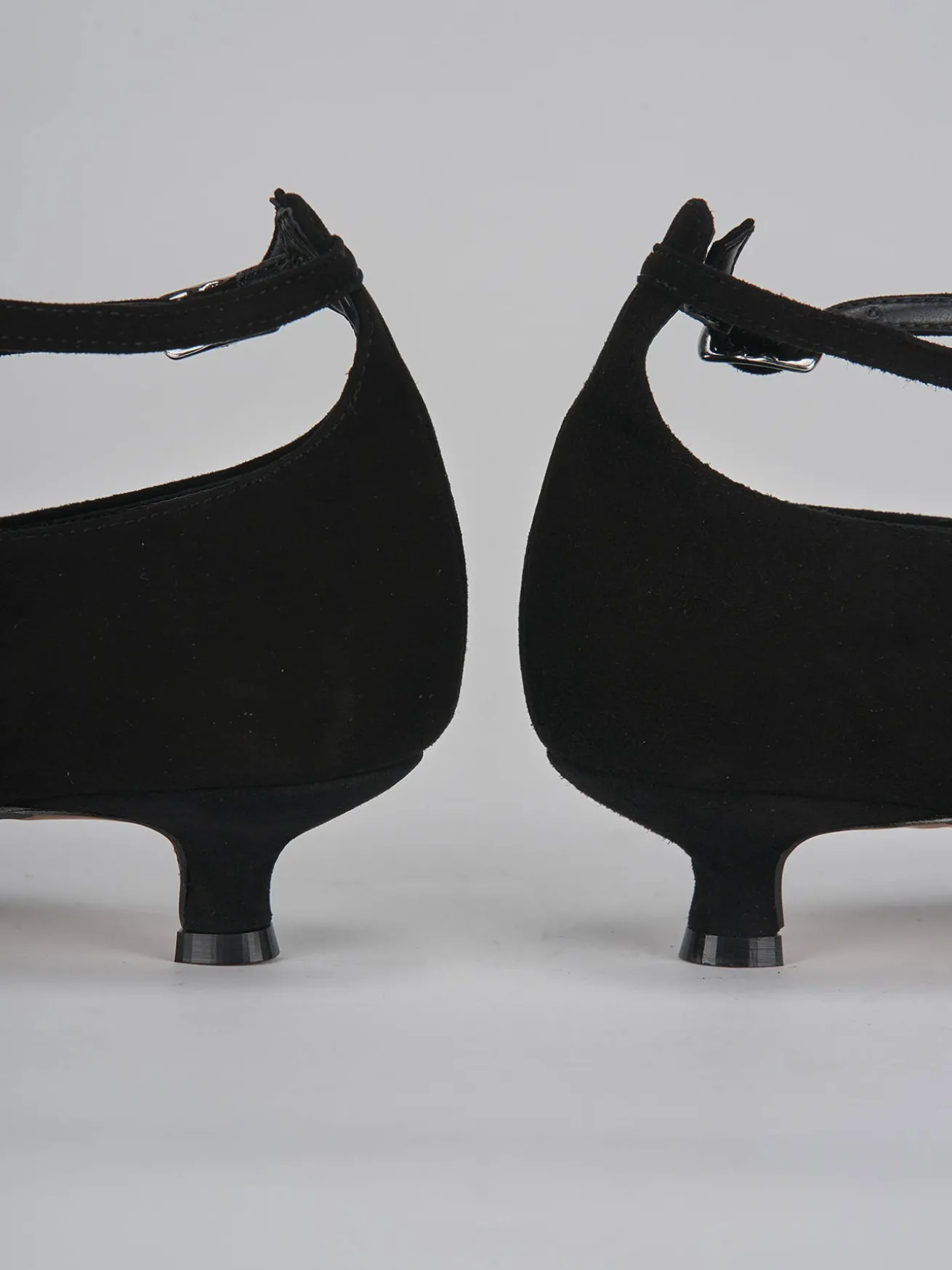 Décolleté tacco 3cm camoscio nero