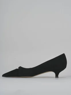 Décolleté tacco 3cm camoscio nero