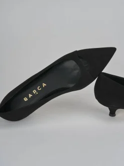 Décolleté tacco 3cm camoscio nero