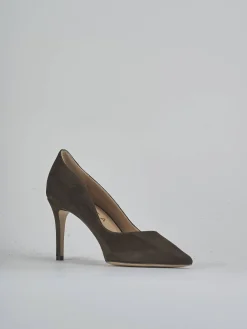 Décolleté tacco 7cm camoscio testa