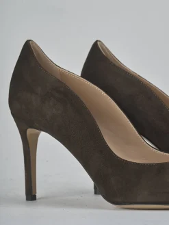 Décolleté tacco 7cm camoscio testa