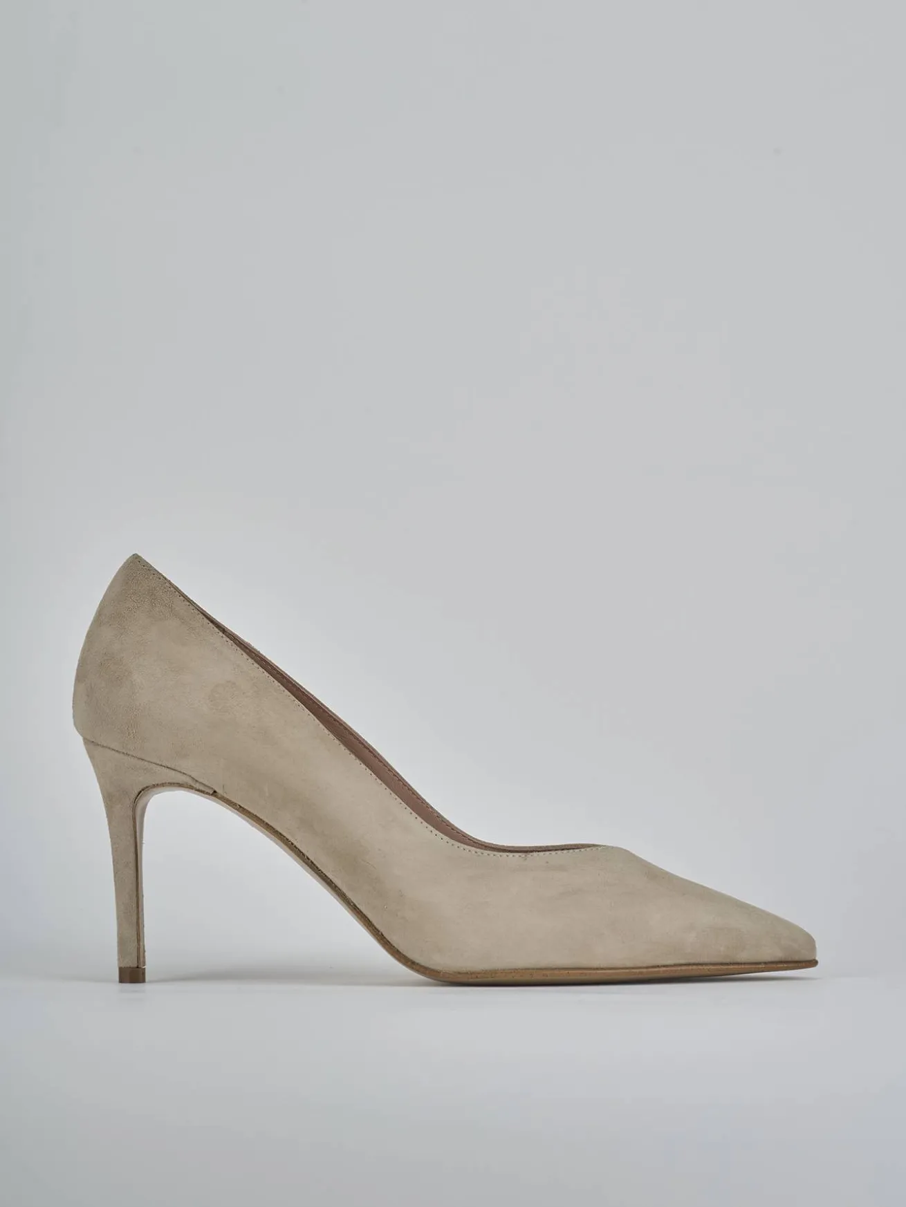 Décolleté tacco 7cm camoscio beige