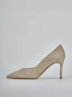 Décolleté tacco 7cm camoscio beige