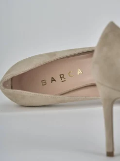 Décolleté tacco 7cm camoscio beige