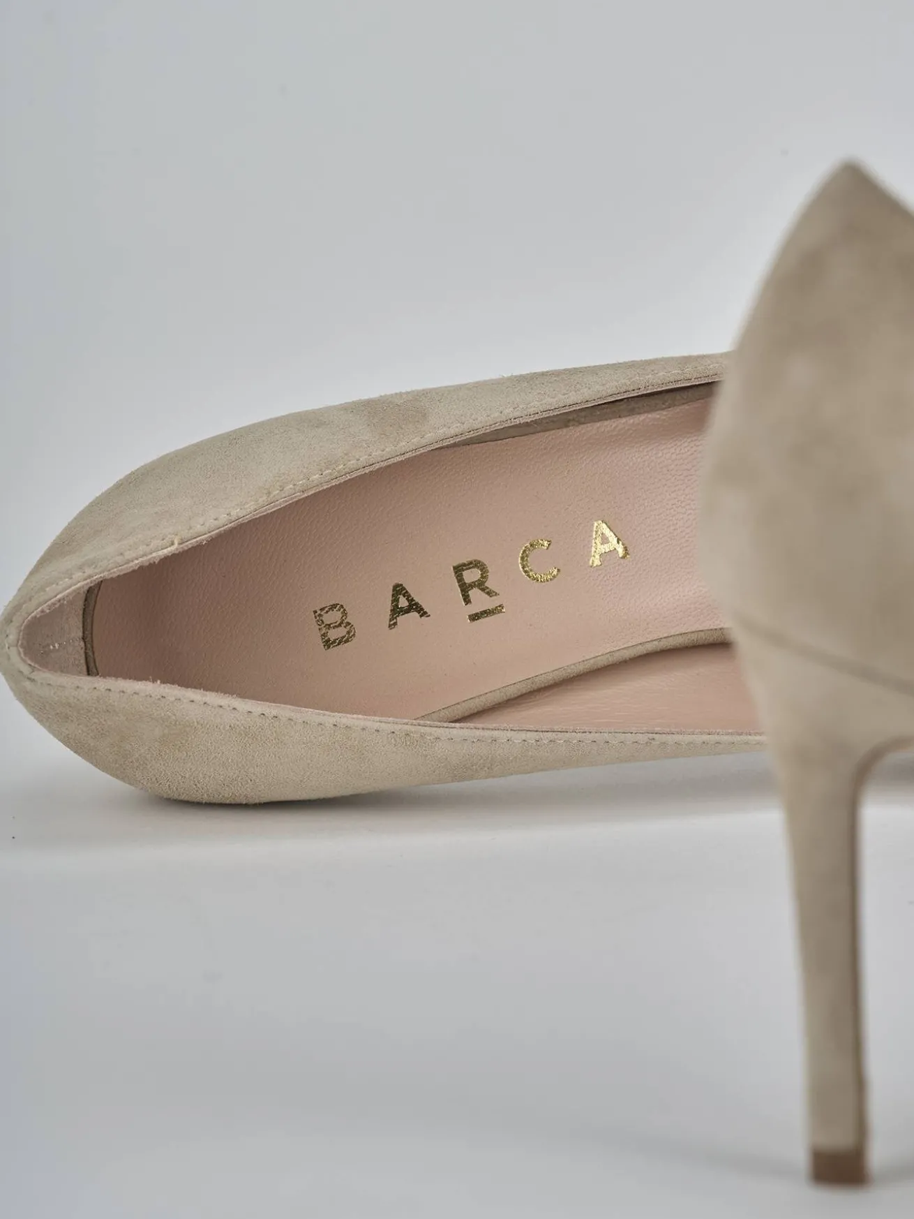 Décolleté tacco 7cm camoscio beige