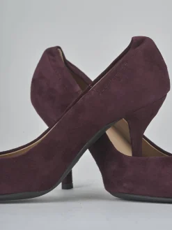 Décolleté tacco 7cm camoscio bordo'