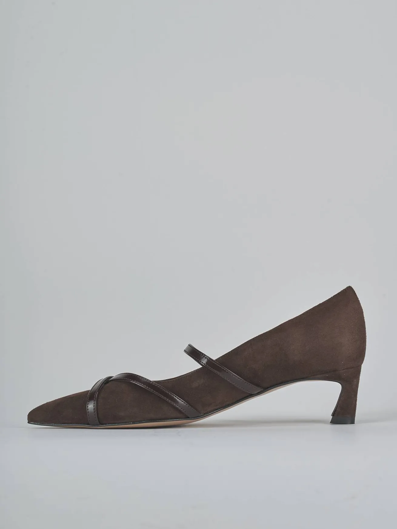 Décolleté tacco 5cm camoscio testa