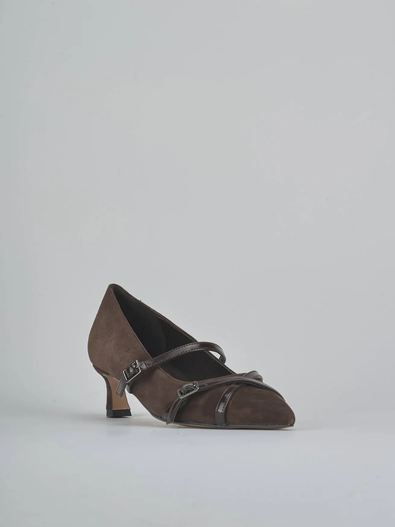 Décolleté tacco 5cm camoscio testa