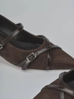 Décolleté tacco 5cm camoscio testa