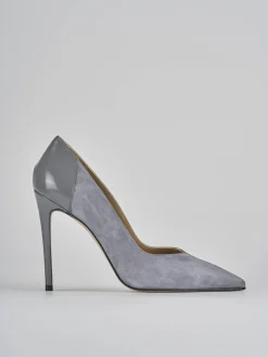 Décolleté tacco 11cm camoscio grigio