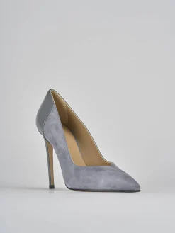 Décolleté tacco 11cm camoscio grigio