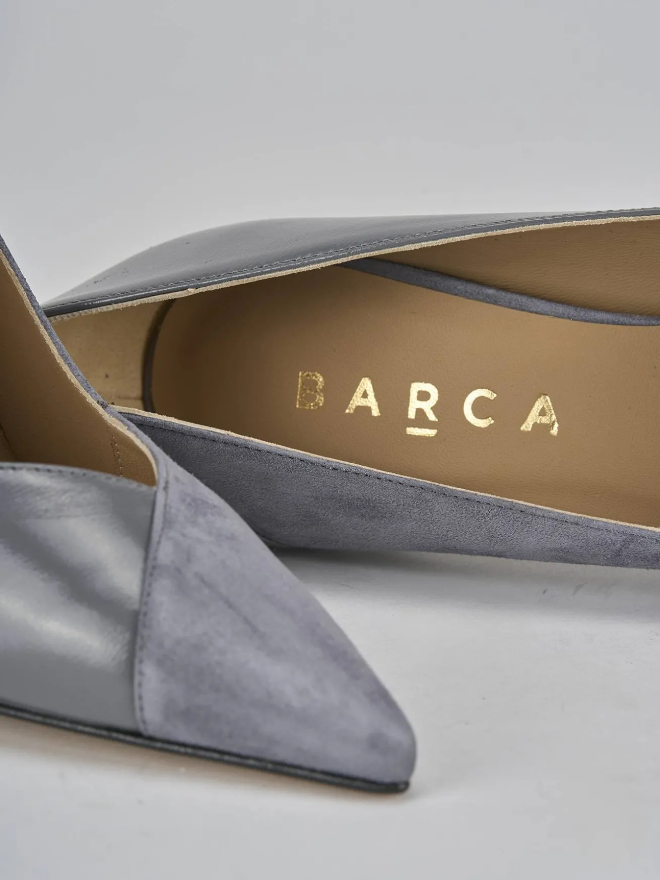 Décolleté tacco 11cm camoscio grigio