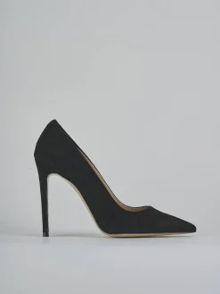Décolleté tacco 10cm camoscio nero