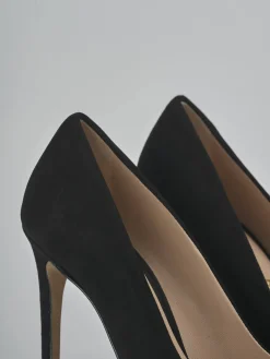 Décolleté tacco 10cm camoscio nero