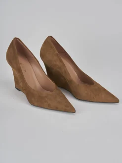 Décolleté tacco 9cm camoscio marrone