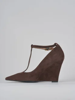 Décolleté tacco 9cm camoscio testa