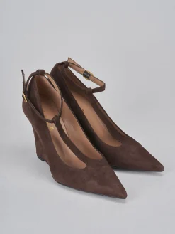 Décolleté tacco 9cm camoscio testa