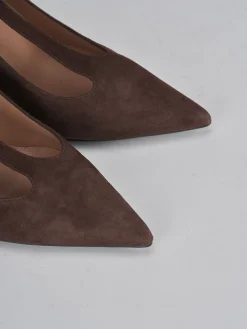 Décolleté tacco 9cm camoscio testa