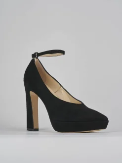Décolleté tacco 11cm camoscio nero