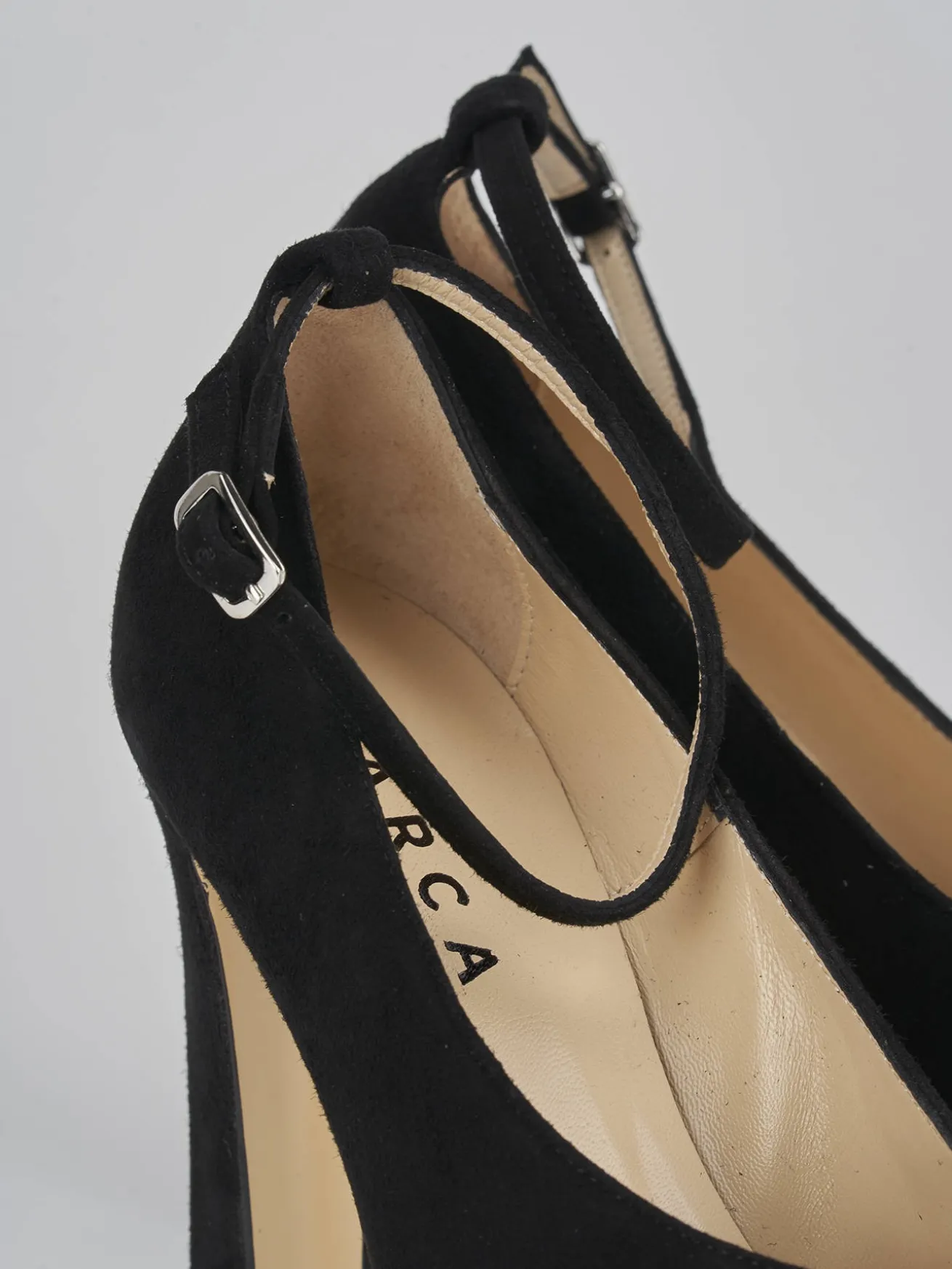 Décolleté tacco 11cm camoscio nero