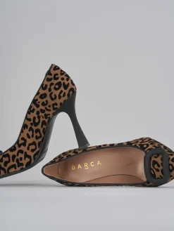 Décolleté tacco 9cm camoscio multicolor