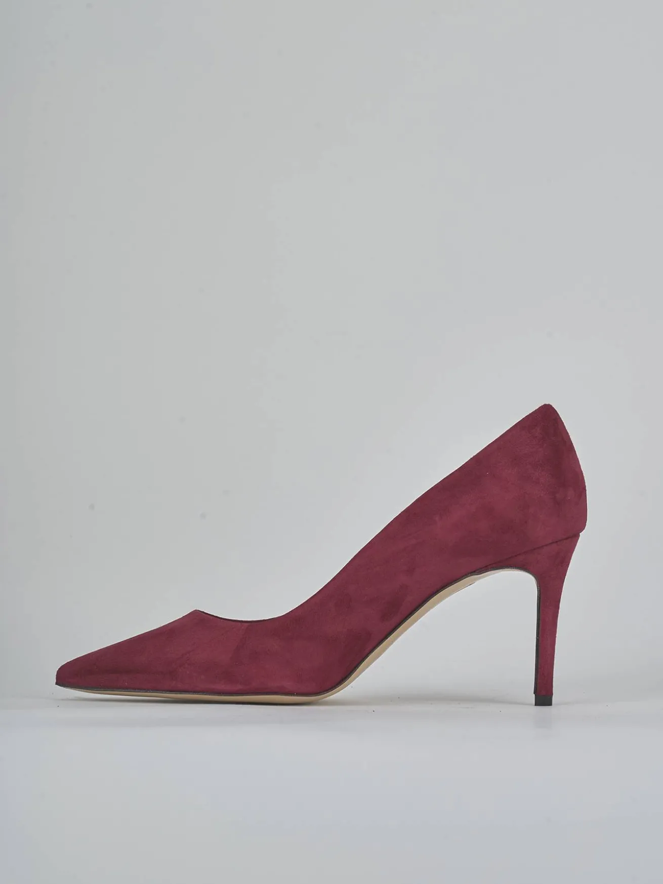 Décolleté tacco 7cm camoscio bordo'