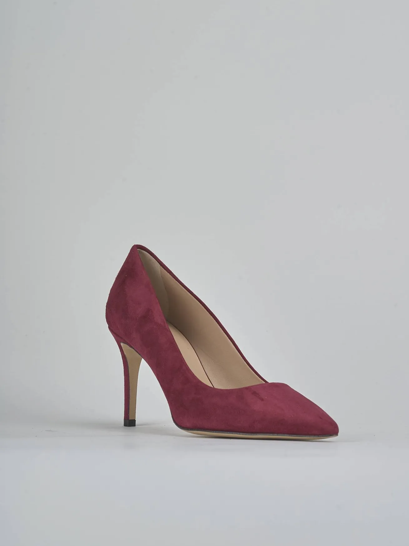 Décolleté tacco 7cm camoscio bordo'