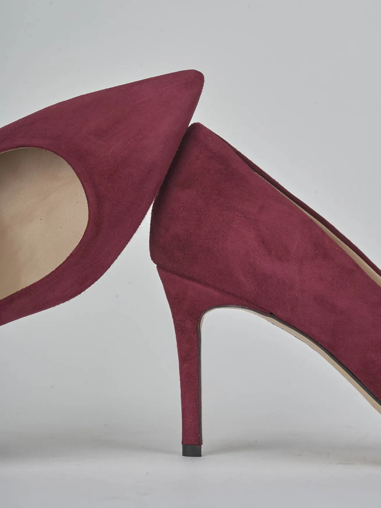 Décolleté tacco 7cm camoscio bordo'