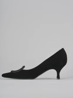 Décolleté tacco 5cm camoscio nero