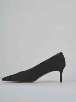 Décolleté tacco 5cm camoscio nero