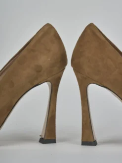 Décolleté tacco 9cm camoscio marrone