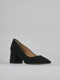 Décolleté tacco 5cm camoscio nero