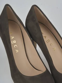 Décolleté tacco 7cm camoscio testa