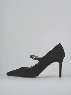 Décolleté tacco 7cm camoscio nero