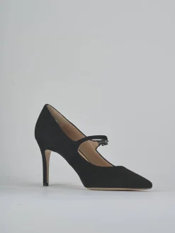 Décolleté tacco 7cm camoscio nero