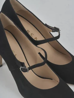 Décolleté tacco 7cm camoscio nero