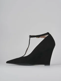 Décolleté tacco 9cm camoscio nero