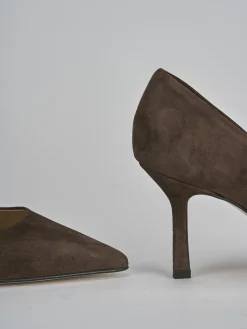 Décolleté tacco 7cm camoscio testa