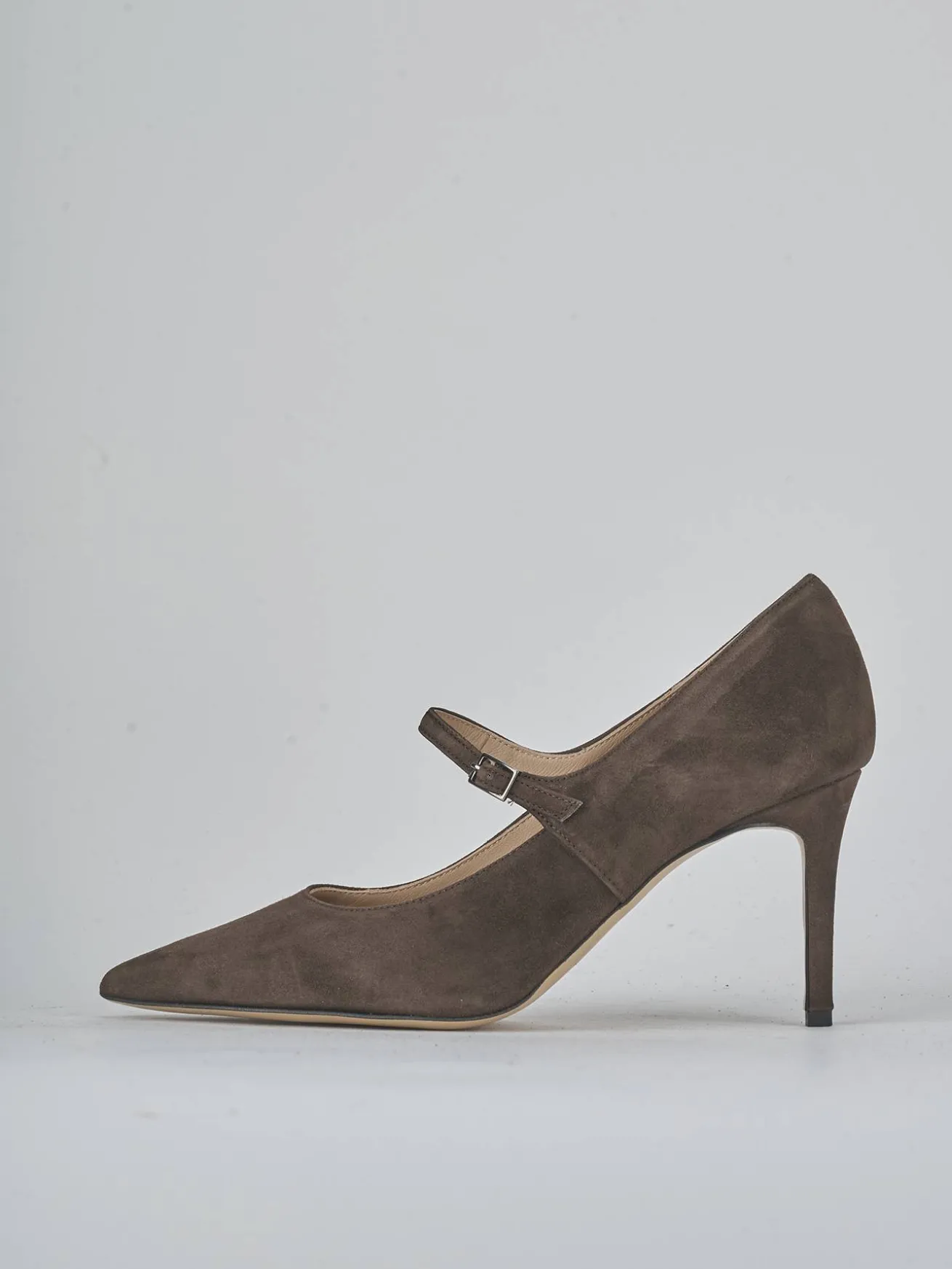 Décolleté tacco 7cm camoscio testa